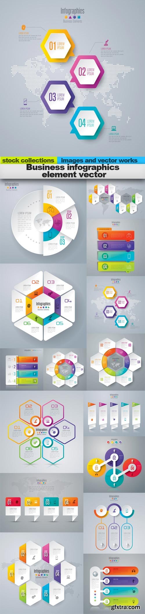 Business infographics element vector, 15 x EPS