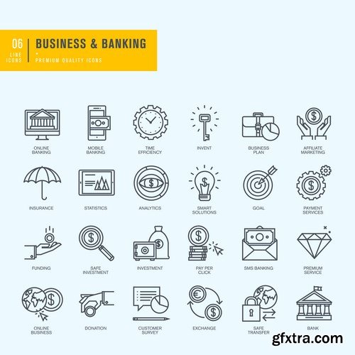 Set of Thin Line Web Icons of Graphic Design 3 - 22xEPS