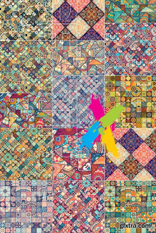 Vintage decorative elements oriental pattern background vector 2