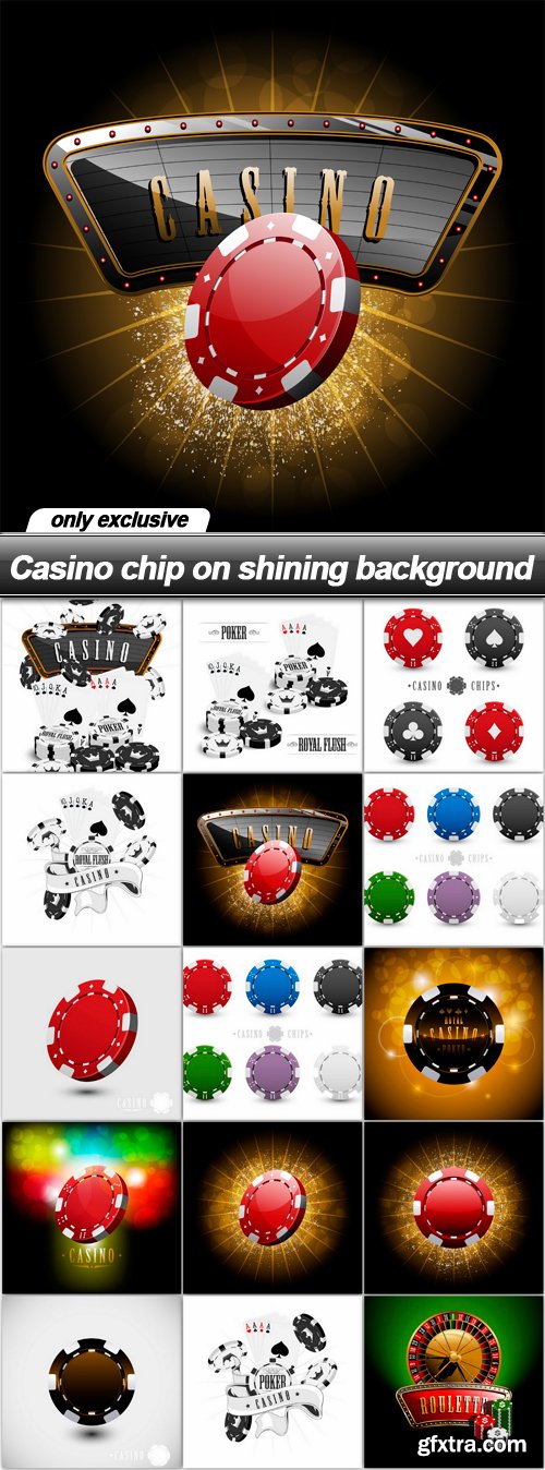 Casino chip on shining background - 15 EPS