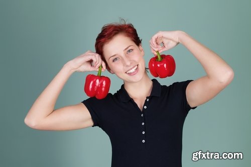 Collection pepper red hot chili girl woman with sweet pepper 25 HQ Jpeg