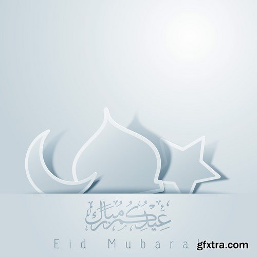 Eid Mubarak Papercut Style 6 - 48 EPS Eid Mubarak Papercut Style 6 - 48 EPS