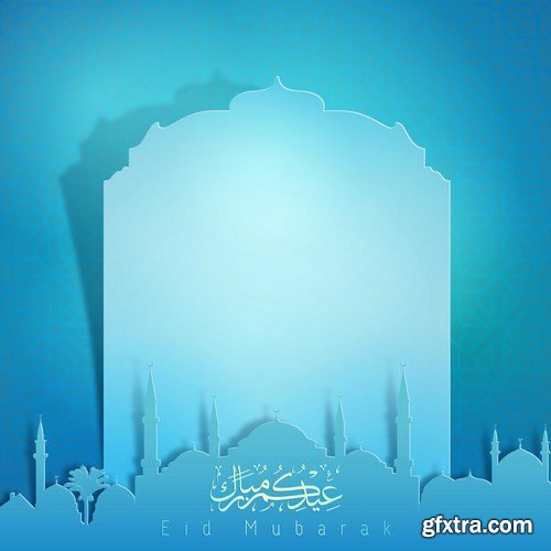 Eid Mubarak Papercut Style 6 - 48 EPS Eid Mubarak Papercut Style 6 - 48 EPS