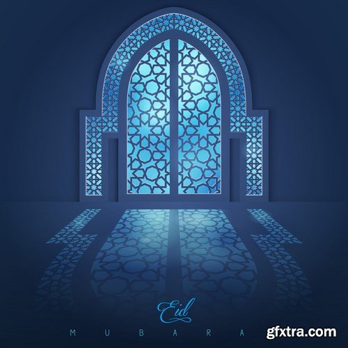 Eid Mubarak Papercut Style 6 - 48 EPS Eid Mubarak Papercut Style 6 - 48 EPS