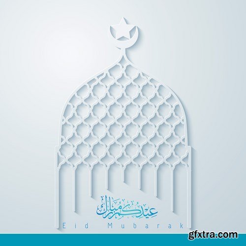 Eid Mubarak Papercut Style 6 - 48 EPS Eid Mubarak Papercut Style 6 - 48 EPS