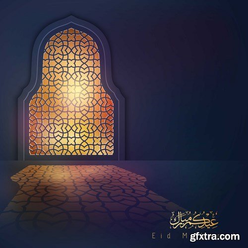 Eid Mubarak Papercut Style 6 - 48 EPS Eid Mubarak Papercut Style 6 - 48 EPS