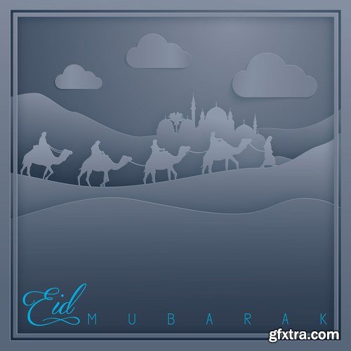 Eid Mubarak Papercut Style 6 - 48 EPS Eid Mubarak Papercut Style 6 - 48 EPS