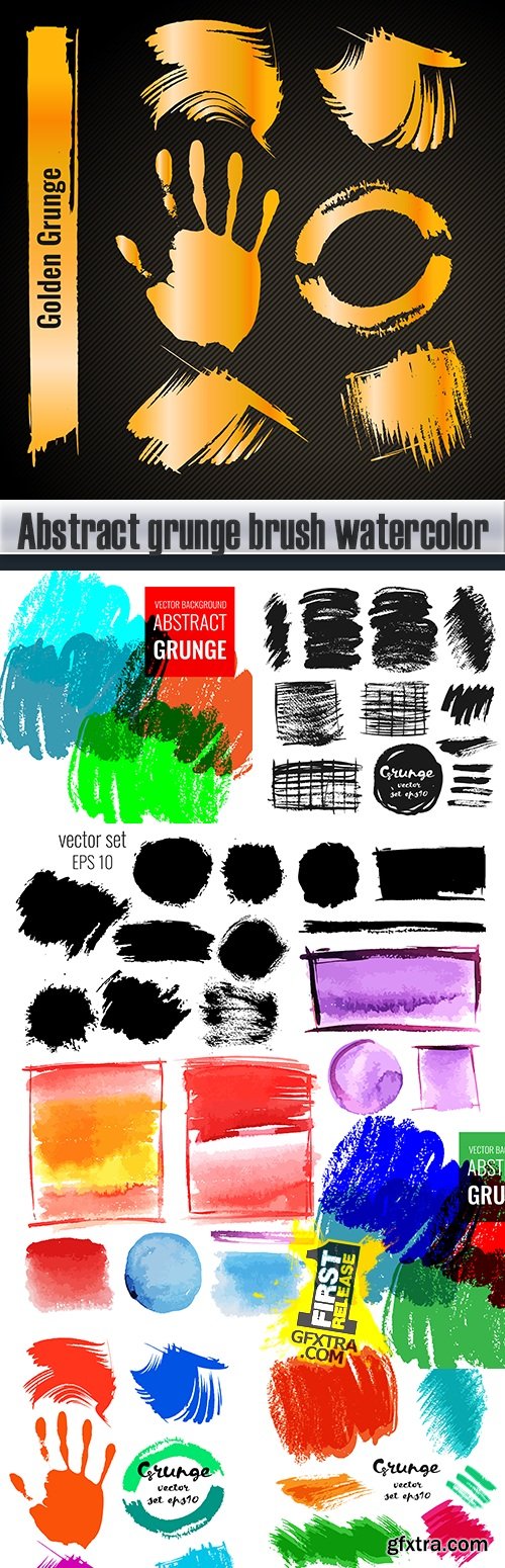 Abstract grunge brush watercolor