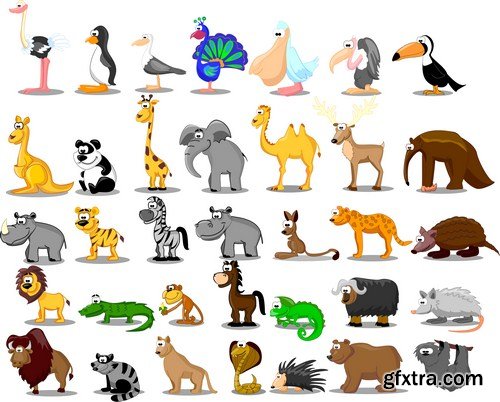 cartoon animals 11X EPS