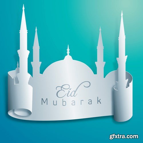Eid Mubarak Papercut Style 8 - 48 EPS