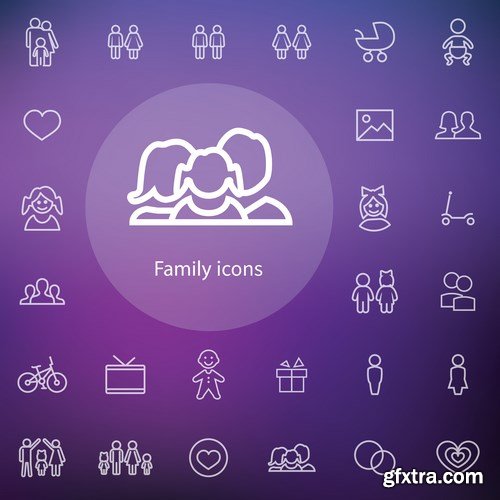 Family Icons - 5 EPS