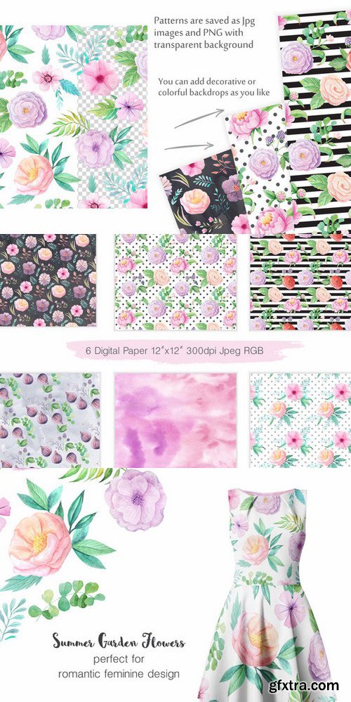CM - Summer Floral Seamless Patterns 689394 CM - Summer Floral Seamless Patterns 689394