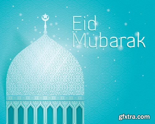 Eid Mubarak Papercut Style 10 - 48 EPS Eid Mubarak Papercut Style 10 - 48 EPS