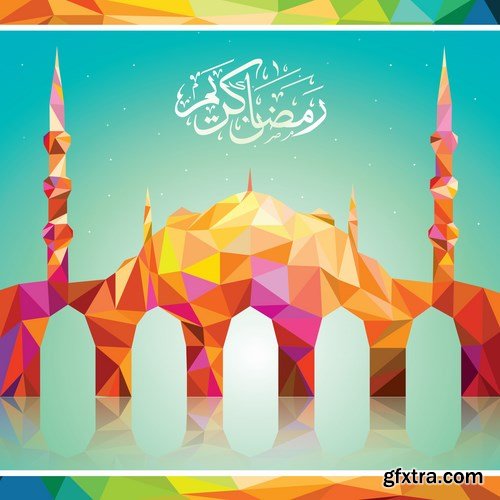 Eid Mubarak Papercut Style 10 - 48 EPS Eid Mubarak Papercut Style 10 - 48 EPS
