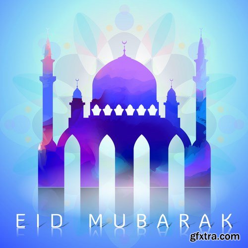 Eid Mubarak Papercut Style 10 - 48 EPS Eid Mubarak Papercut Style 10 - 48 EPS