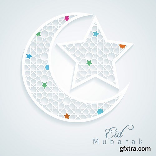 Eid Mubarak Papercut Style 10 - 48 EPS Eid Mubarak Papercut Style 10 - 48 EPS