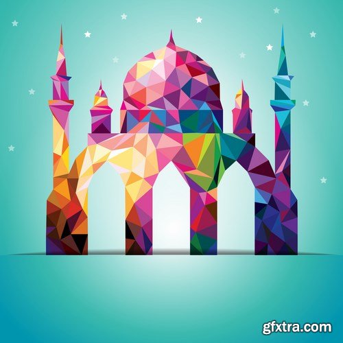Eid Mubarak Papercut Style 10 - 48 EPS Eid Mubarak Papercut Style 10 - 48 EPS