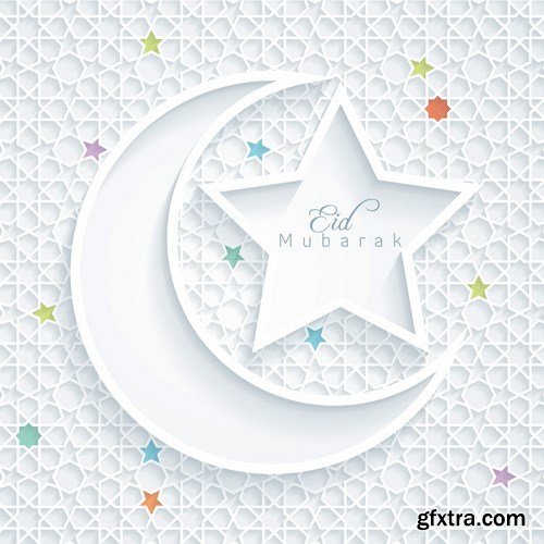 Eid Mubarak Papercut Style 10 - 48 EPS Eid Mubarak Papercut Style 10 - 48 EPS