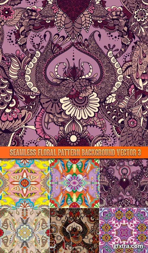 Seamless floral pattern background vector 3