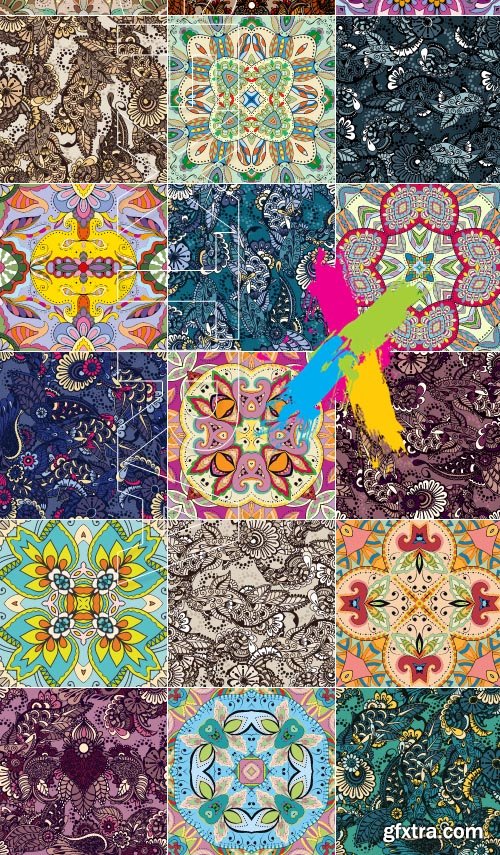 Seamless floral pattern background vector 3