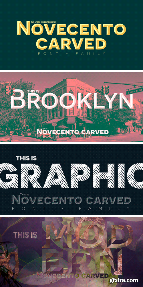 Novecento Carved Font Family