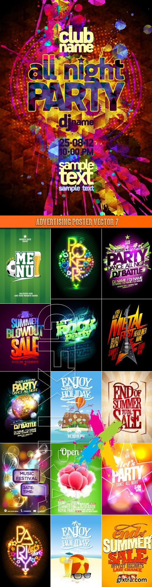 Advertising poster vector 7