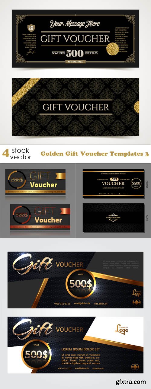Vectors - Golden Gift Voucher Templates 3