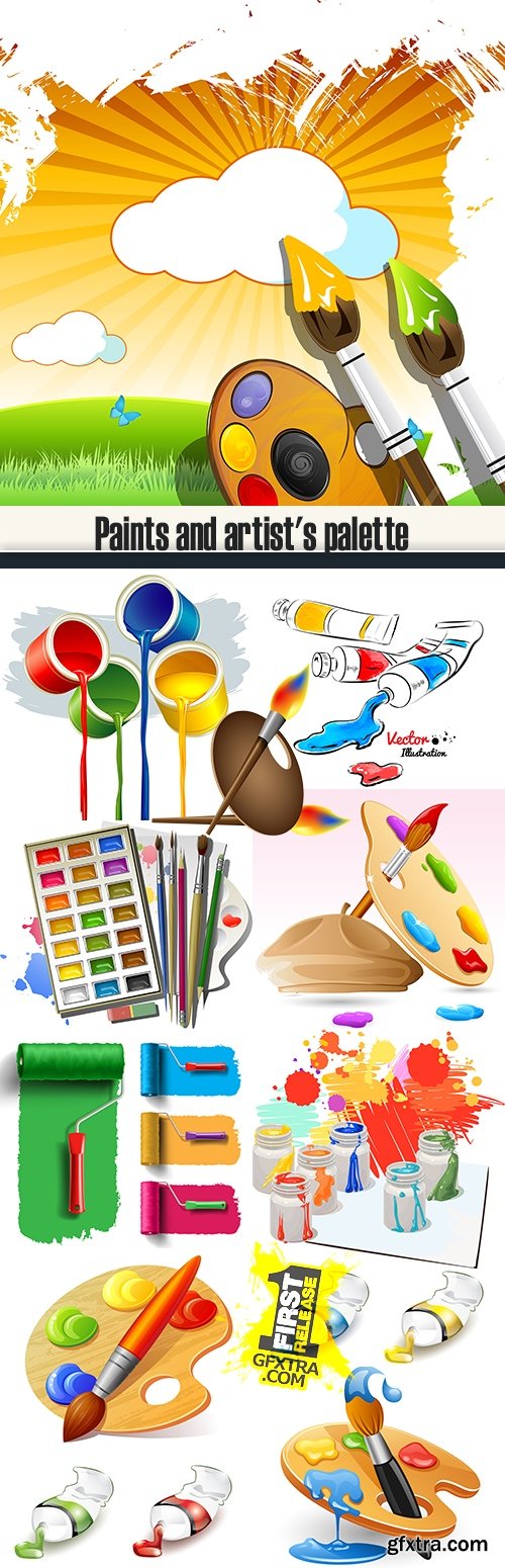Paints and artist\'s palette