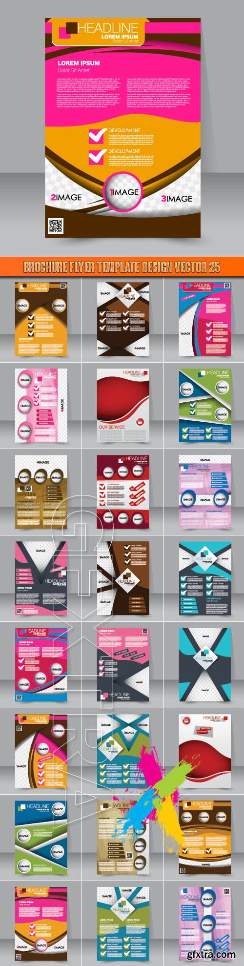 Brochure flyer template design vector 25