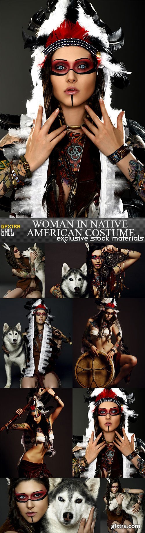 Woman in native american costume, 8 x UHQ JPEG