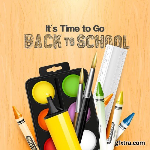 Back to school background 9X EPS