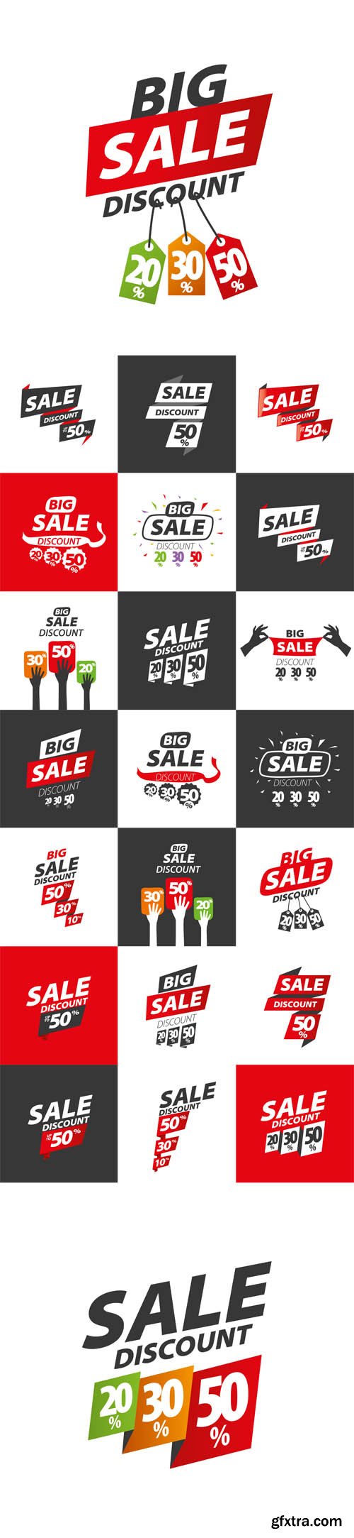 Vector Set - Sign for Discounts Vector Set - Sign for Discounts