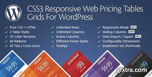 CodeCanyon - CSS3 Responsive WordPress Compare Pricing Tables v10.5 - 629172