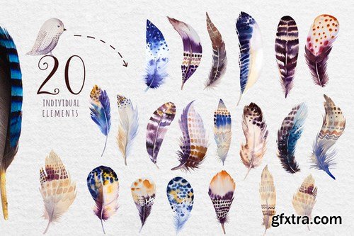 CM - Watercolor BOHO feather DIY II 356171 CM - Watercolor BOHO feather DIY II 356171