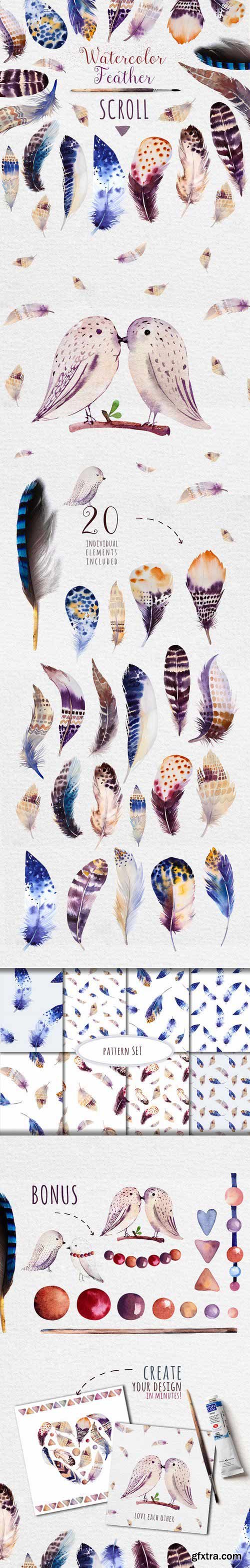CM - Watercolor BOHO feather DIY II 356171 CM - Watercolor BOHO feather DIY II 356171