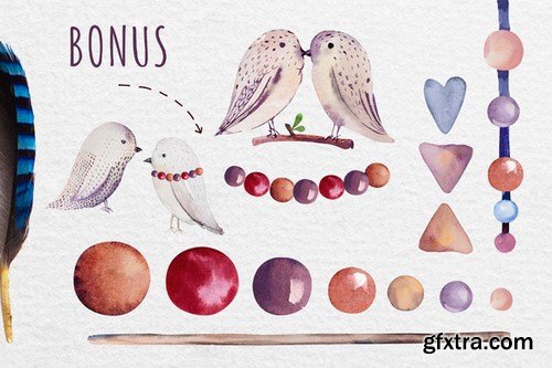 CM - Watercolor BOHO feather DIY II 356171 CM - Watercolor BOHO feather DIY II 356171