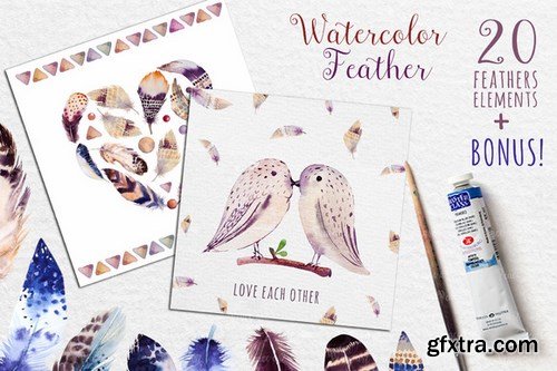 CM - Watercolor BOHO feather DIY II 356171 CM - Watercolor BOHO feather DIY II 356171