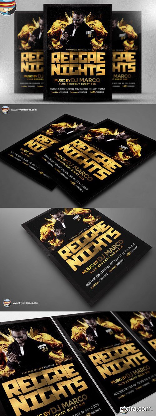 CM - Black & Gold Reggae Flyer Template 464635 CM - Black & Gold Reggae Flyer Template 464635