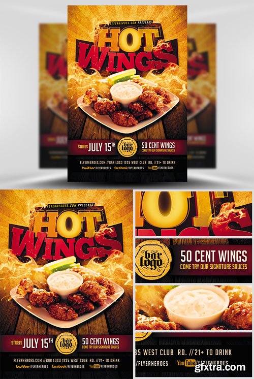 Hot Wings Flyer Template Hot Wings Flyer Template