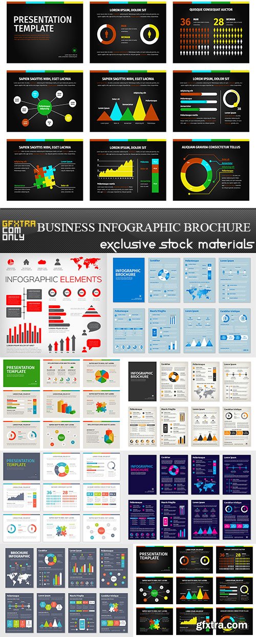 Business infographic brochure, 8 x EPS