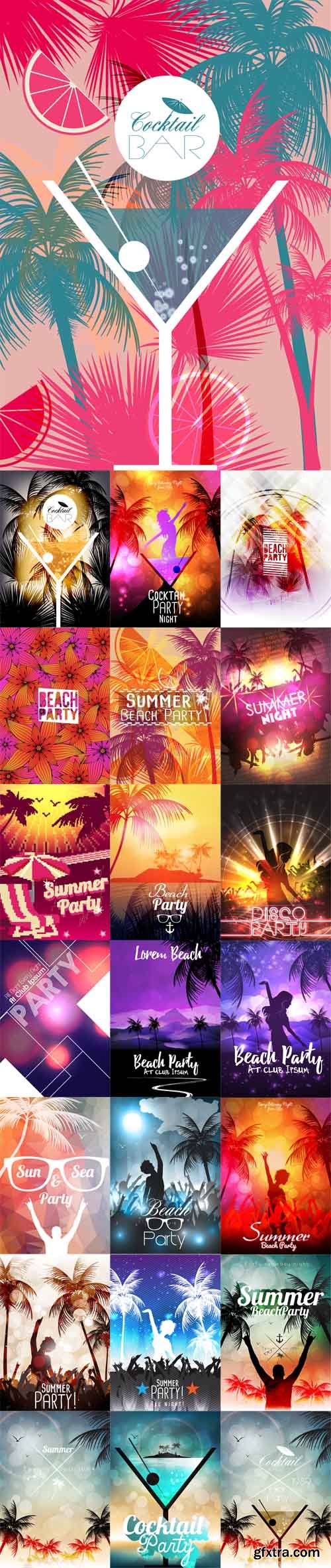 Vector Set - 25 Summer Beach Party Flyers Vector Set - 25 Summer Beach Party Flyers