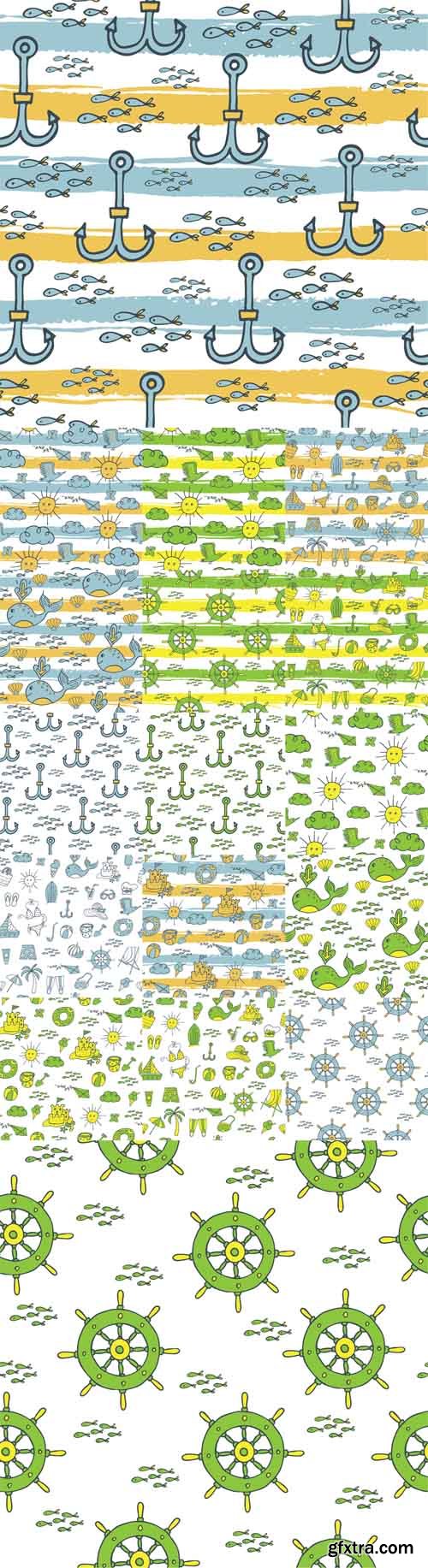 Vector Set - Summer Seamless Patterns