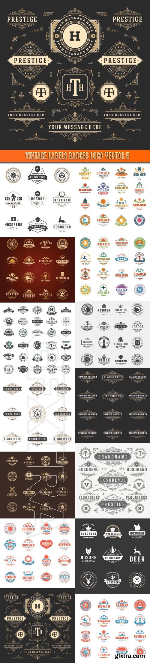 Vintage Labels Badges Logo vector 5