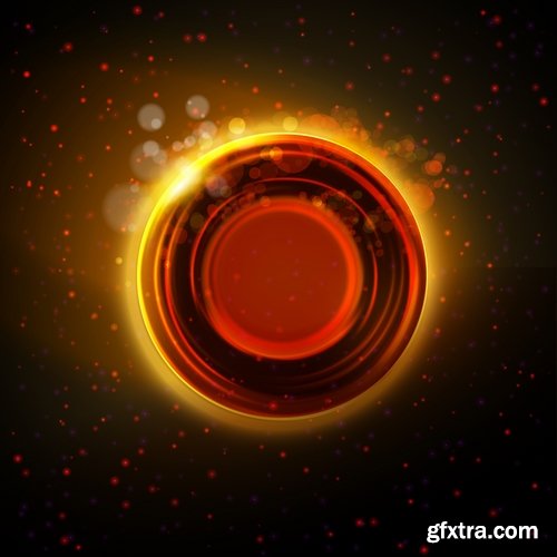Collection of golden light effect background is an element of a web page design 25 EPS