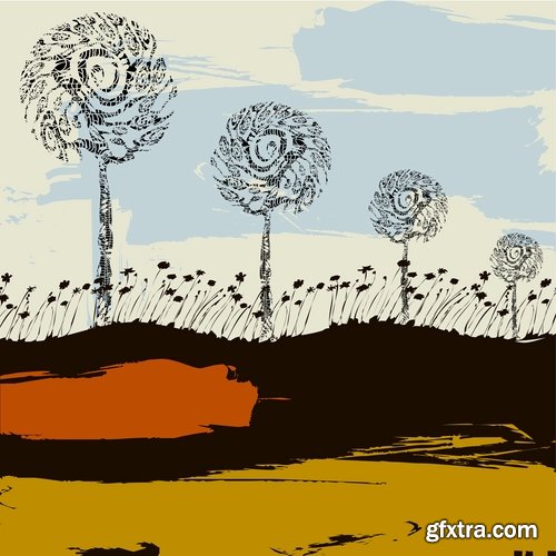 Collection of abstract illustration for t-shirt clothes background is a pattern 25 EPS