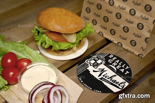 GraphicRiver - Burger Coffee Mockup 14320984