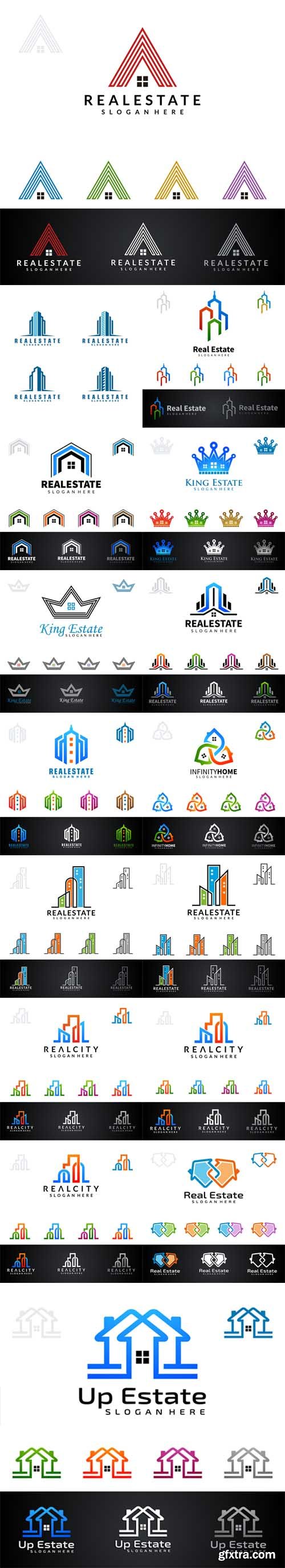 Vector Set - Simple Real Estate Logo Design