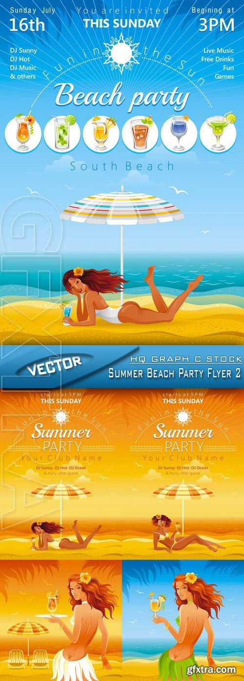 Stock Vector - Summer Beach Party Flyer 2 Stock Vector - Summer Beach Party Flyer 2