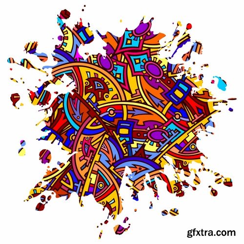 Collection of abstract illustration for t-shirt clothes background is a pattern 2-25 EPS
