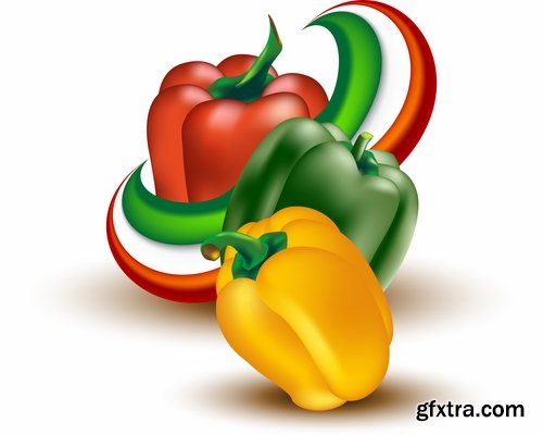 Collection of bell pepper paprika vegetable 25 EPS